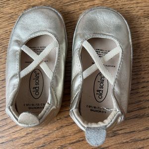 Old Soles Gold Flats, size 3.